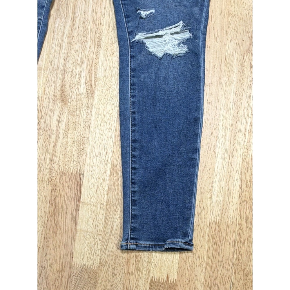 American Eagle Next Level Stretch Hi-Rise Blue Distressed Women's Size 10 - Picture 6 of 16